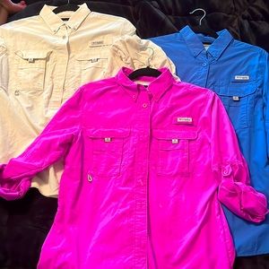 Lot of 3 women a Columbia fishing shirts sz xs